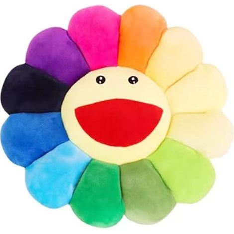 Coussin en peluche tournesol 43 cm, coussin visage souriant, décoration colorée pour la maison et la chambre (1/5)