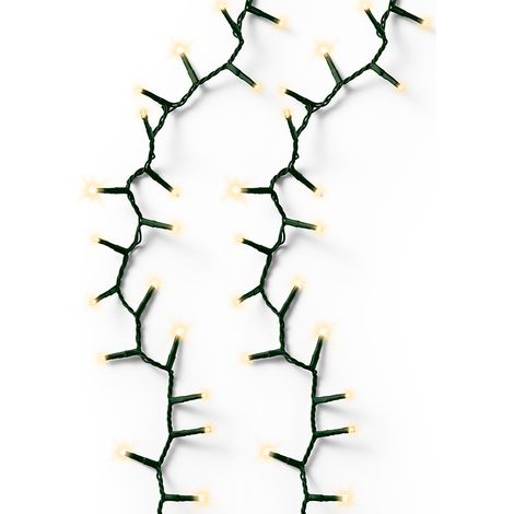 Multifunktionale kompakte LED-Lichterkette 750 goldene LEDs, warmweiß, mit grünem Außenkabel, 16 m