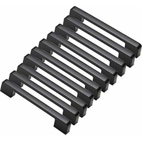 10pcs poignées de porte noir en Alliage de Aluminium Poignées T Bar Bâton Cuisine Armoire Entraxe de Trous 160mm (1/5)
