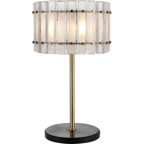 Lampe à poser bronze verre et marbre - bronze (1/2)