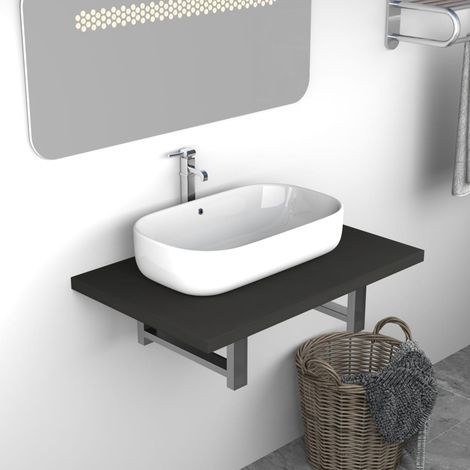 Meuble de salle de bain-Armoire de salle de bain Gris 60x40x16,3 cm 595787 (1/5)