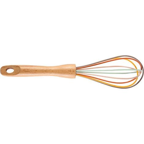 Fouets manuels en silicone avec poignée en bois, batteur à œufs, mélangeur de pâte pratique pour la cuisine domestique, outil de pâtisserie, fouets pratiques pour les amateurs de pâtisserie (1/5)