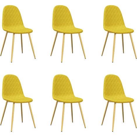 Maison Exclusive - Sedie da Pranzo 6 pz Giallo Senape in Velluto