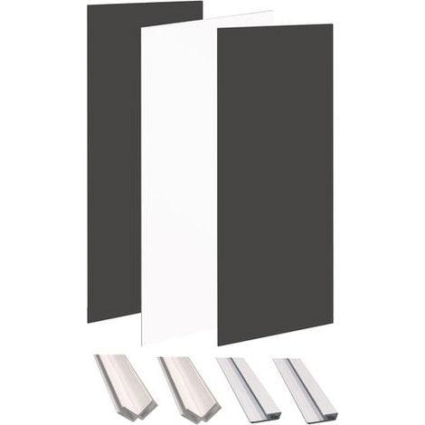 ONDEE - Kit instalación paneles murales nicho WALLDECO 120cm blanco/negro perfil blanco