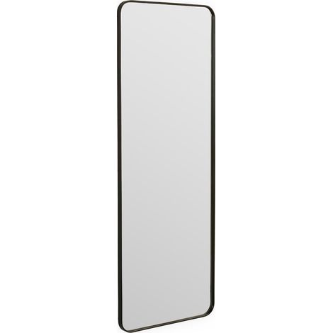 Miroir mural noir en métal arrondi - noir (1/4)