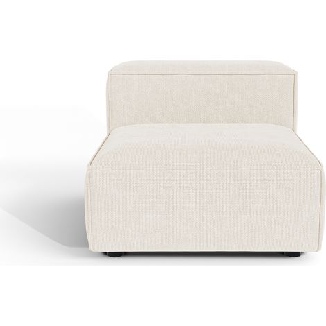 Fauteuil en velours chenillé crème (1/5)