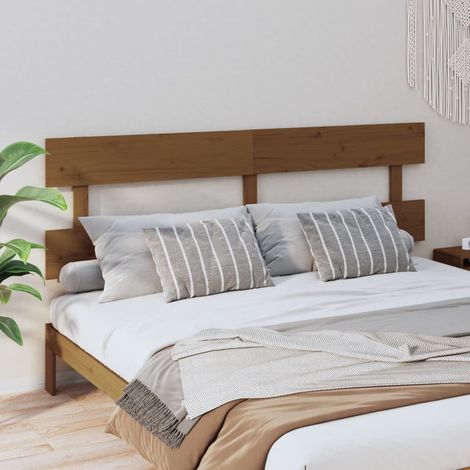 Tête de lit Design industriel - Pour Lit adulte - Marron miel 204x3x81 cm Bois massif de pin Chic-340707 (1/5)