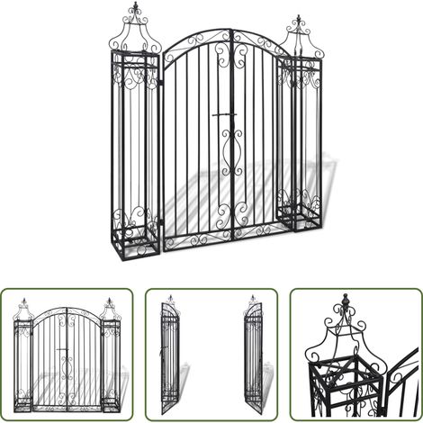 Portillon en fer forgé - Portillon ornemental de jardin Fer forgé 122 x 20,5 x 134 cm (1/5)