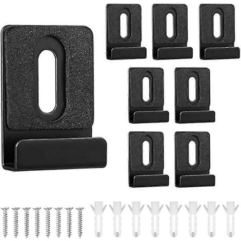 8-teiliges Spiegelhalterungsset aus Metall, inklusive Klemmen, Schrauben, Gummipads, Haken und robusten Befestigungselementen (schwarz). (1/5)