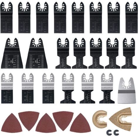 Lame de scie oscillante mixte 32PCS Outil Multi-Usage kit Pour Fein Multimaster, Porter Cable, Rockwell, Black & Decker, Bosch Craftsman, Ridgid Ryobi, Makita Milwaukee, Chicago, etc (1/5)