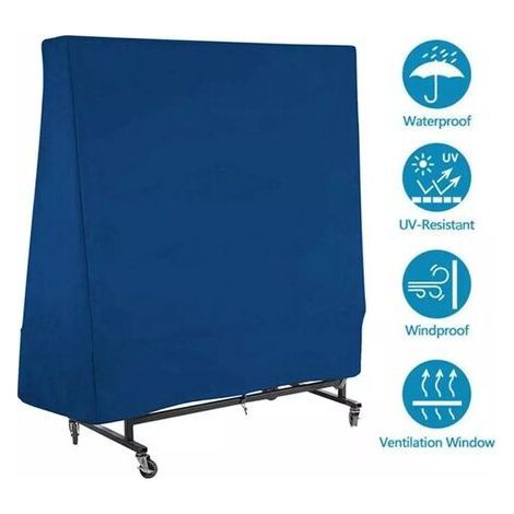 Housse de table de ping-pong imperméable 165 x 70 x 185 cm Bleu (1/4)