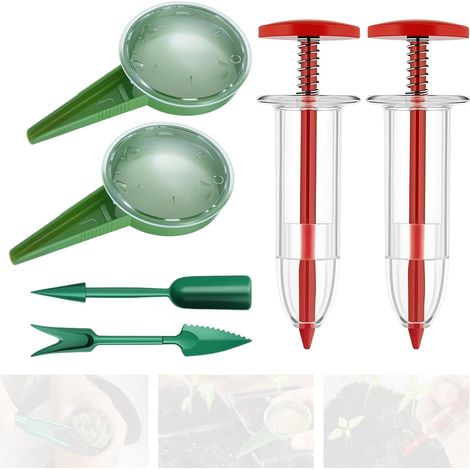 Saatgutspender-Set, 6-teiliges manuelles Sägerät, Mini-Gartensägerät, Anzuchtwerkzeug, tragbares Sägerät (1/5)