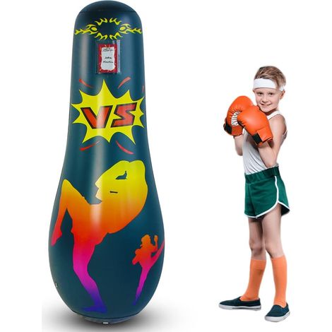 Sac de Frappe Lourd pour Les Enfants Boxe Dummy Gonflable Dinosaure Cool Fun Jouets pour Les garçons Cadeaux de Sport activités de Plein air Yard Games