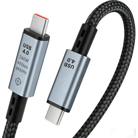 [Neue Generation] Thunderbolt USB-C-Kabel, Nylon-USB4-Kabel mit 40 Gbit/s Datenübertragung, PD3.1 240 W, 8K @ 60 Hz Videoübertragung für iPhone 17/Air/iPad/MacBook Pro/Dockingstation (1 m) (1/5)