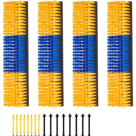 Mophorn Cepillo rascador para ganado, set de 4 piezas, raspador de 430 x 100 mm, cepillo de masaje para aliviar la picazón en la espalda, ideal para caballos y cerdos, azul y amarillo (1/5)