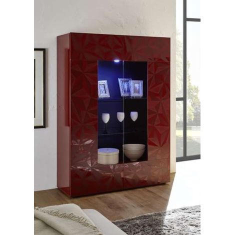 Vitrina 2 puertas LUTHER granate 121 x 166 cm