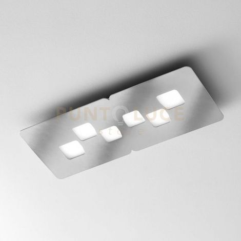 BILBAO P/M - PLAFONIERA ACCIAIO 6 LUCI ATTACCO GX53 65CM