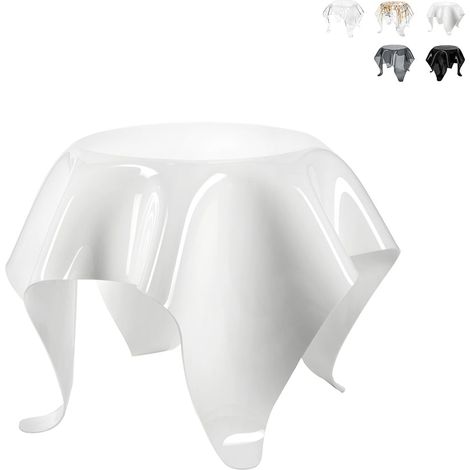 Table basse ronde 60 cm en plexiglas transparent Drappeggi - Blanc