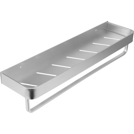 Porte-serviettes mural multifonctionnel en aluminium spatial pour salle de bain, étagère de rangement multifonctionnelle pour cuisine, 50 cm avec barre. (1/5)