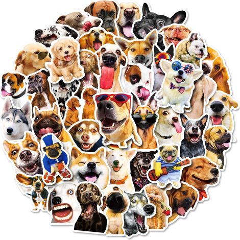 BEBUSINGOTO 50 Stück wasserdichte Vinyl-Hundeaufkleber (1/5)