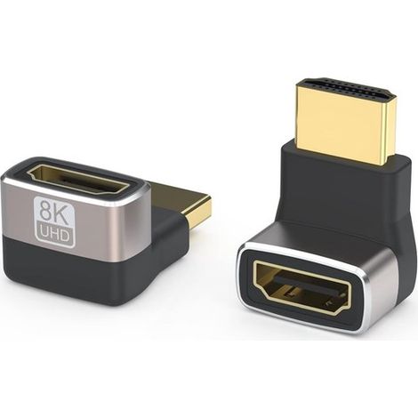 Set di 2 adattatori HDMI 8K con angolo di 270 gradi - Connettore HDMI placcato oro