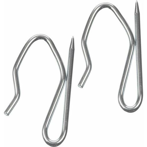 Crochets à Broches pour tentures (Lot de 100 pcs) en Zinc Ultra Résistants - pour Rideaux Lourds et plissés Curseur barre de douche (1/4)