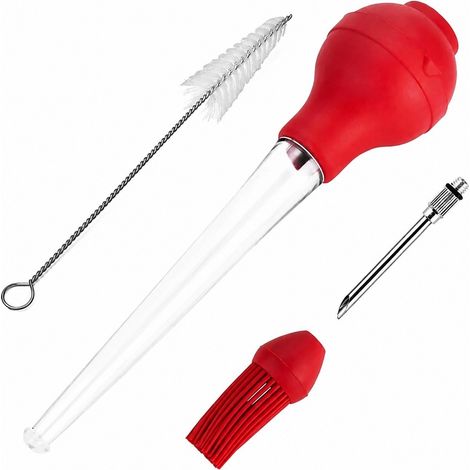 Seringue pour injecteur de viande, brosse en silicone, brosse de nettoyage, sauce pour poulet barbecue, turque (1/5)