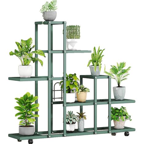 Soporte para plantas, diseño multinivel, portátil y duradero, H9036 Verde (1/2)