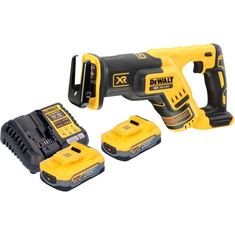 Scie sabre sans fil DeWalt DCS 367 H2 18 V Brushless + 2 batteries Powerstack 5,0 Ah + chargeur (1/4)