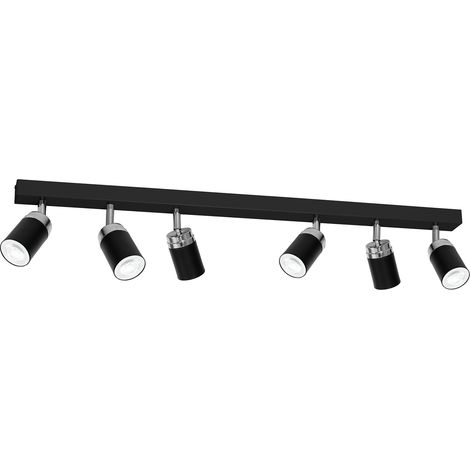Rampe 6 spots orientables noir/chrome GU10 15W Reno Luminex