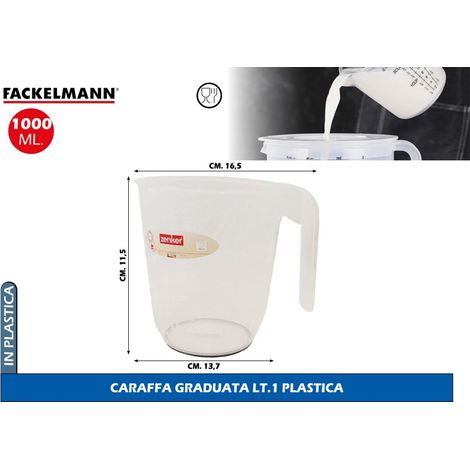 Caraffa in plastica trasparente graduata 1000 ml ø11,5 cm