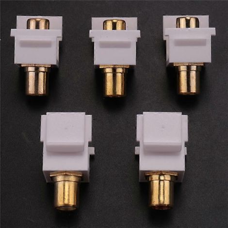 Lot de 5 connecteurs RCA femelles à enclenchement rapide -- (1/5)