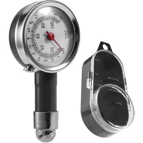 Manomètre de pression des pneus compact 10-100 PSI, manomètre mécanique précis en alliage de zinc pour motos, voitures, etc. (1/5)