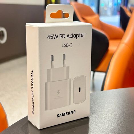 Chargeur Samsung PD 45 W à charge ultra rapide pour Galaxy S25 Ultra Plus S24 S23 S22 A56 A55 A36 Adaptateur UE Câble Type C 5 A [RM] (1/5)
