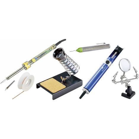 TOOLCRAFT Adjustable Starter Set Kit saldatore 230 V 60 W Stilo +200 - +450 °C incl. Stagno per saldatura, incl. Punta (1/5)