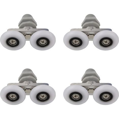 Double Shower Door Rollers, Rollers for Shower Door, Sliding Rollers, Door, Bathroom, Shower, Replacement Shower Roller, Bathroom Spare Parts, 23mm, 4pcs