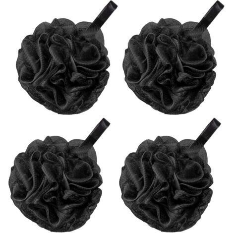 4 Pack Loofah Bath Sponges, Bath Flowers for Women Men Exfoliate Skin Clean Soothing Skin