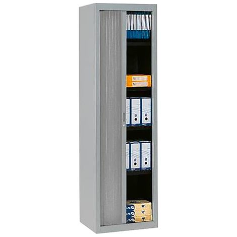 Armoire haute à rideaux démontables Largeurs spécifiques 200 x 60 cm aluminium - Maxiburo