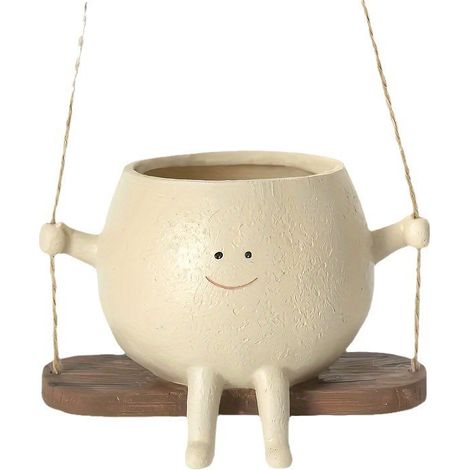 Pot de fleurs suspendu à motif souriant mignon - parfait pour l'intérieur et l'extérieur (1/5)