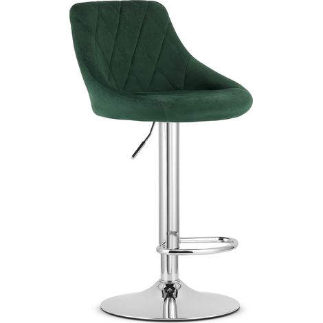 Sgabello KAST - velluto verde / base cromata (1/5)