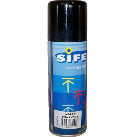 sifer pintura spray esmalte acrili.brillante 200ml negro brillo