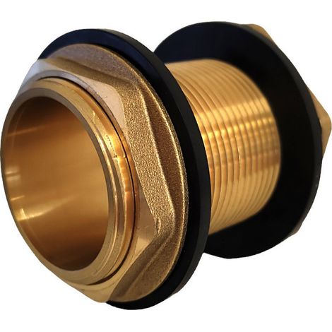 Raccord laiton - Traversée de paroi écrou libre laiton à visser 3/4'' (1/2)