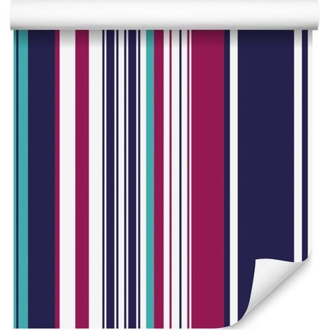 Bunte, vertikal gestreifte Tapete für Wohn- und Schlafzimmer, 50 x 1000 cm (1/5)