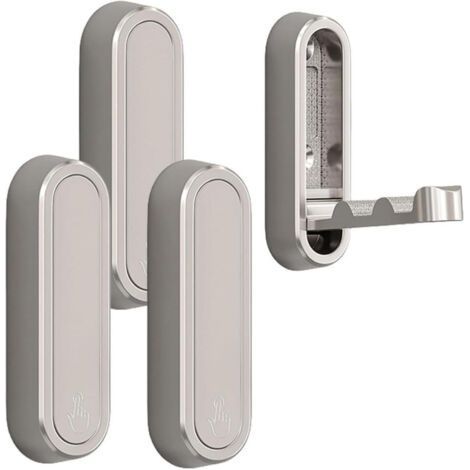 4 Pieces Foldable Wall Hooks, 90 Degree Folding Hook, Invisible Coat Hooks for Bedroom Bathroom,Silver (1/5)