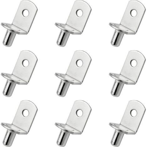 25 Pièces Chevilles de Support d'Étagère Goupille de Support d'Etagère en Métal Taquets pour Etagères L Forme Support Équerre Pour bois ou Verre Armoire Placard Bibliothèque (1/5)