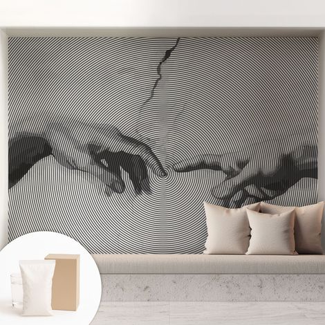 Tapete Vliestapete mit Kleber - Wanddekoration - Wandfolie - 3D Tapete Wand - Wohnungsdeko Hypnotische Hände 208x146 cm (1/5)