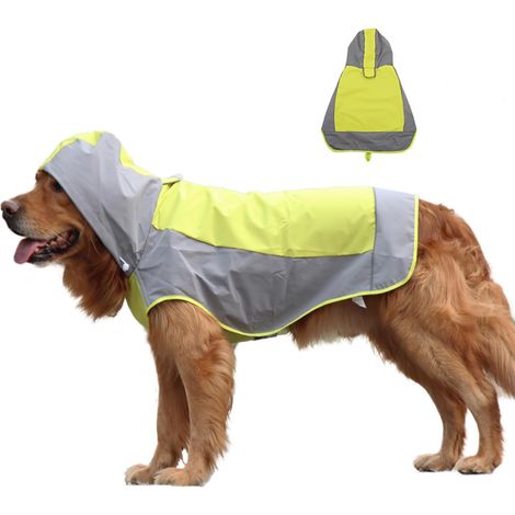Manteau de pluie imperméable à capuche pour chien Taille L M