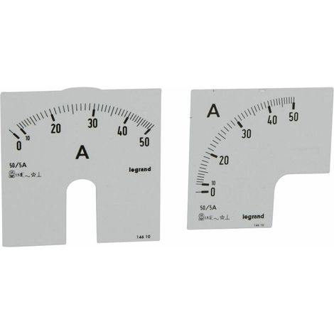 Cadrans de mesure pour ampèremètre analogique 0A à 50A LEGRAND 014610