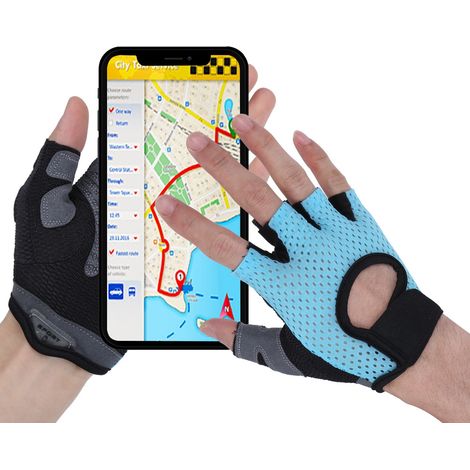 Gants de Fitness Antidérapants pour Yoga et Musculation - Bleu Taille Moyenne (1/5)