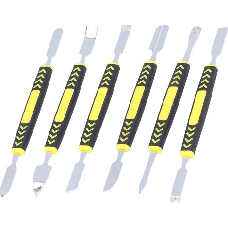 Lot de 6 spatules métalliques à double extrémité pour ouvrir les ordinateurs portables et téléphones portables, outil d'ouverture pour réparations domestiques (1/5)
